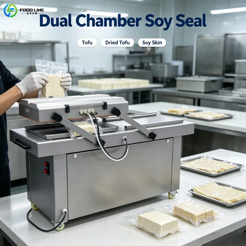 Double Chamber Vacuum Sealer Sealing Equipment with Adjustable Size for Wet Cat Food Dog Pouch Meat Chunk Gravy Can Supply