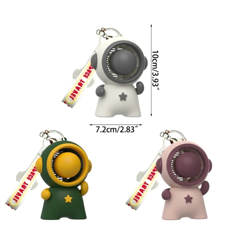 Sáng Tạo-Phi Hành Gia Quạt Mini Cầm Tay Không Dây Động Quạt Không Cánh USB Sạc Có Dây Móc Khóa Dropshipping