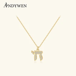 ANDYWEN 925 Sterling Silver Irregular Symbol Pendant Necklace Long Chain 2025 Winter Party Fine Crystal Rock Punk Jewelry