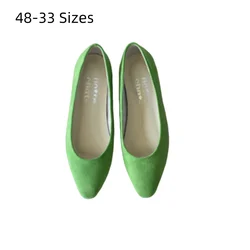 Lady Square Toe Candy Colors Flats Flock Slip-Ons Fashion Simple Leisure Shoes Plain For Wide Foot 48-34 Wine Green Leopard Red