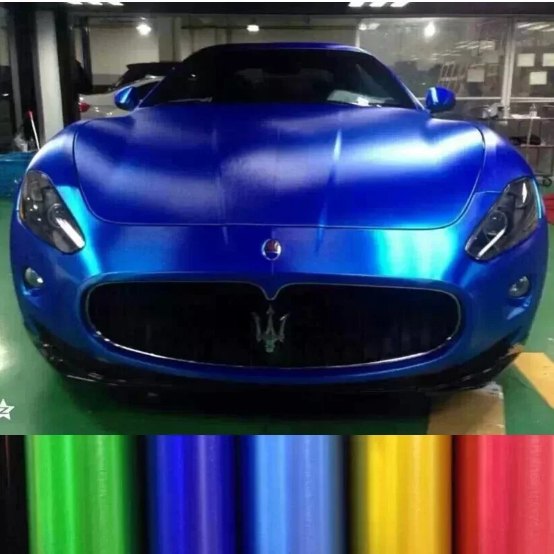 50*200 Metallic Brushed Car Body Film Metal Car Wrap Film Vinyl Car Sticker Styling Auto Foil Decoration Blue Purple Green Gold