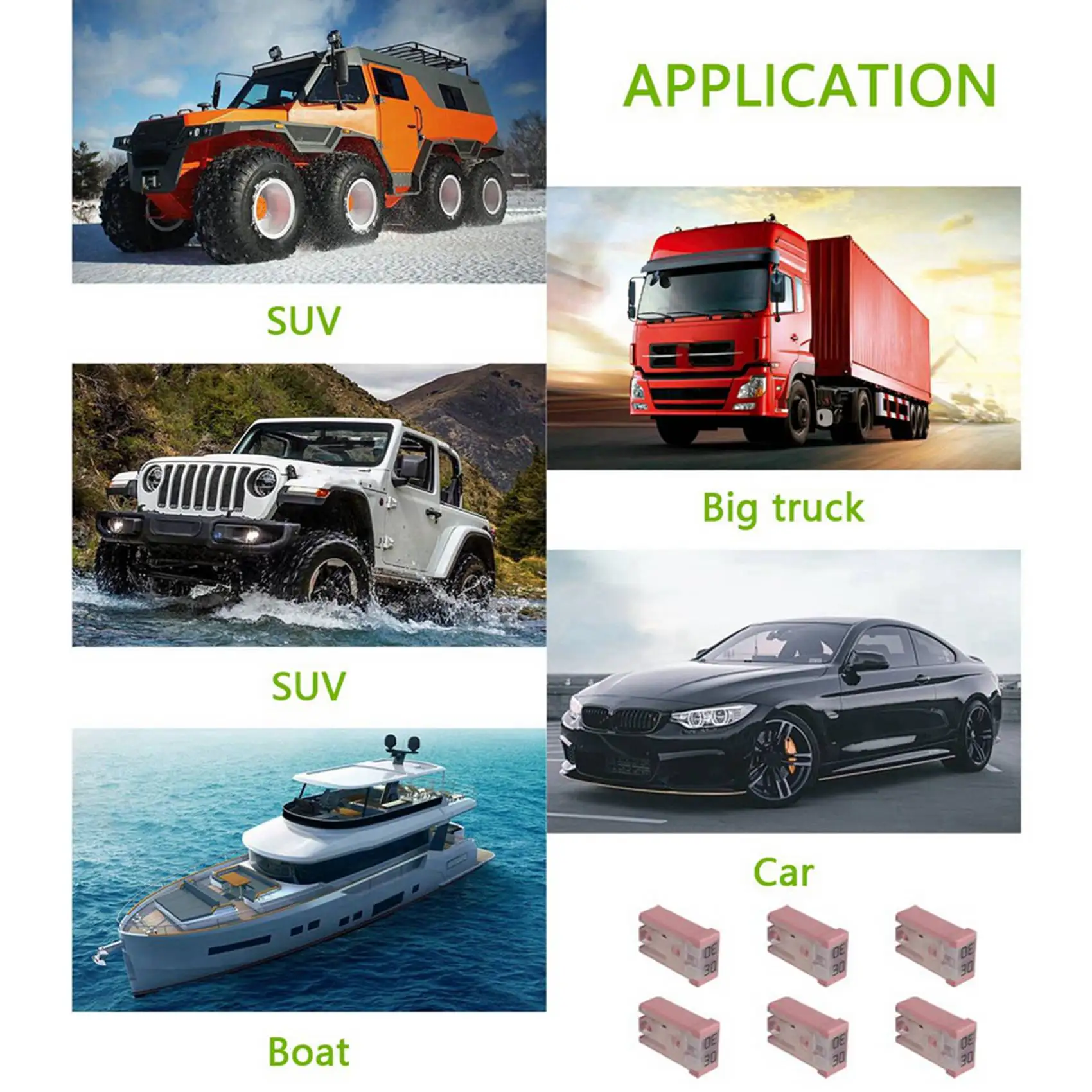 

Набор мини-предохранителей ABBN-30A 32V MCASE для автомобильной электрики и управления тормозами, 24 шт. для автомехаников