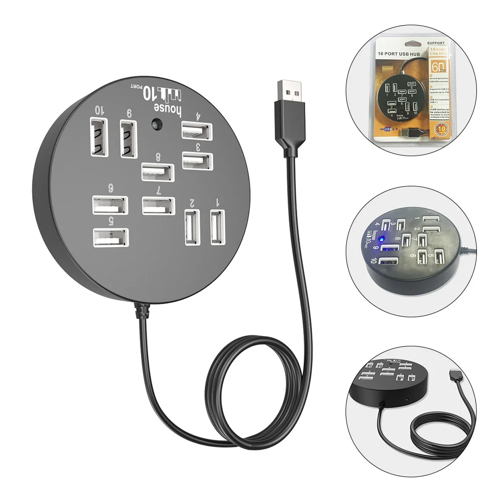 

Hub 10 Ports 2.0 Splitter For Laptop Multiple Usb Port Expander Data Dock Station Usb Adapter External Hard Drive