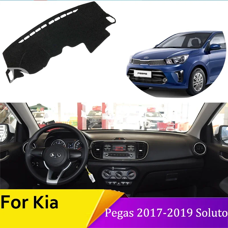 car dashboard protective pad For KIA Pegas 2017 2018 2019 Soluto Car Inner Anti-sun Anti-Slip pad  Anti-UV car accessories