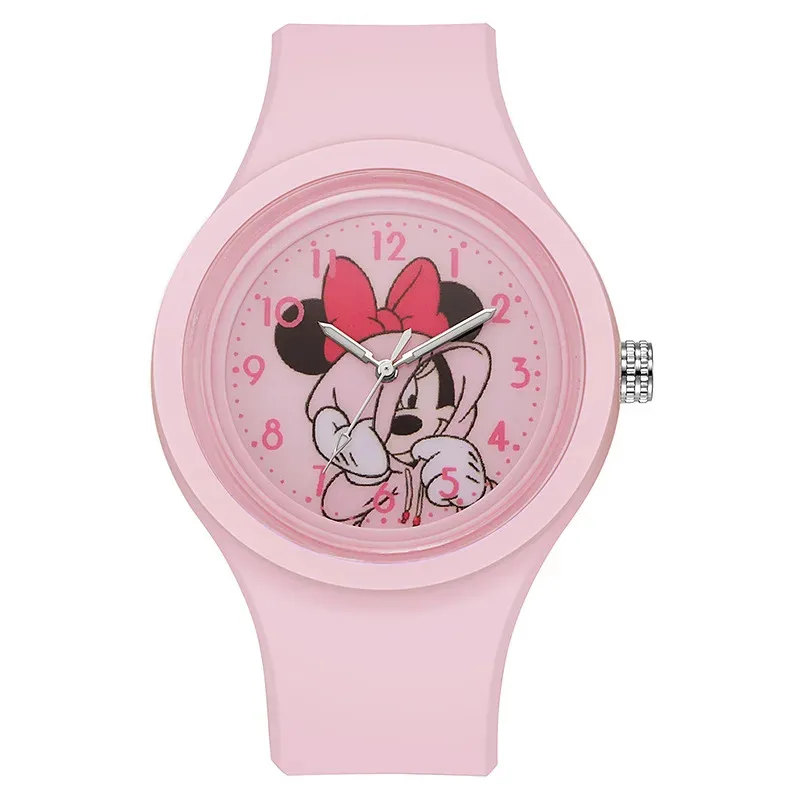 Disney Mickey Watches Girls Disney Cartoon Minnie Mouse Silicone Children Watch Kids Anime Peripherals Birthday Gifts Boys Toy