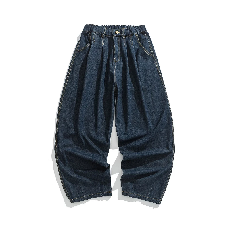 

Japanese Vintage Mens Denim Pants 2025 New Spring Loose Casual Straight Jeans Y2k Streetwear Couple Fashion Full Length Trousers