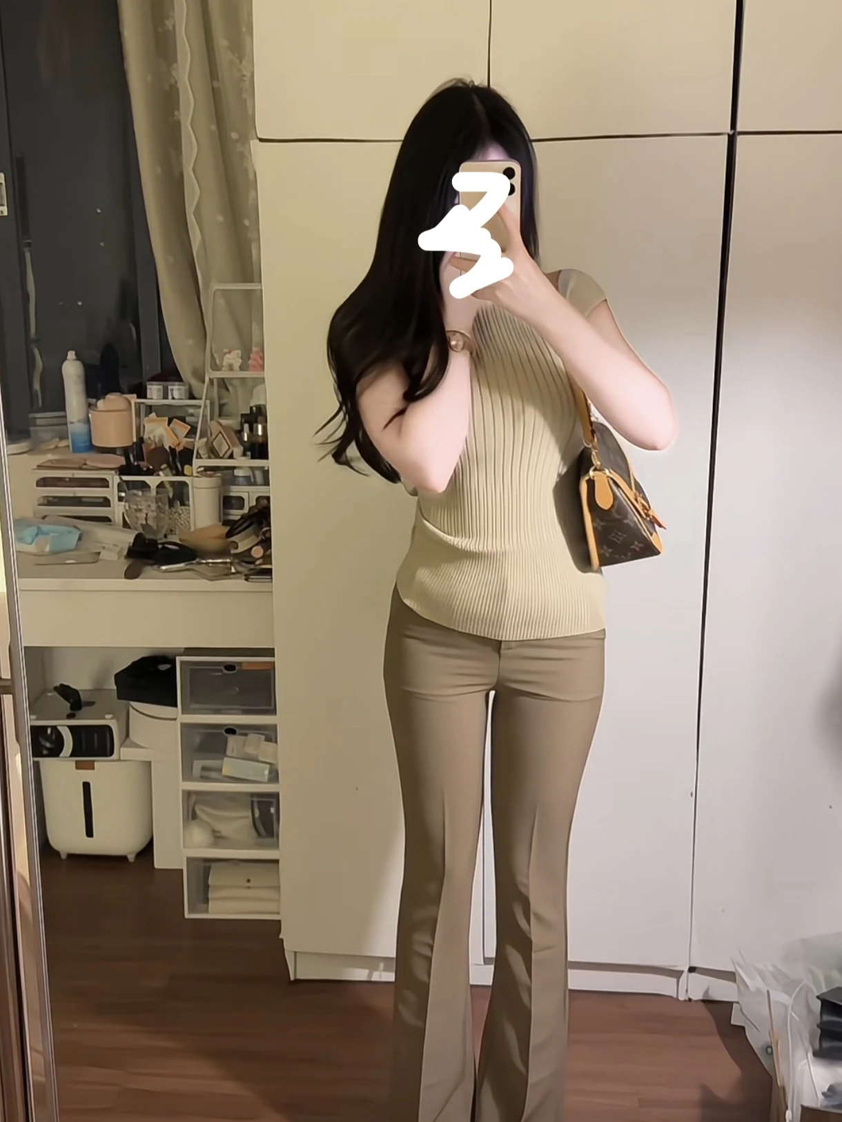 Chic Comfortable High Waist Bell Bottom Casual Pants Women's Slimming Fashionable New Arrival Autumn 2026 Skin-friendly Breat...
