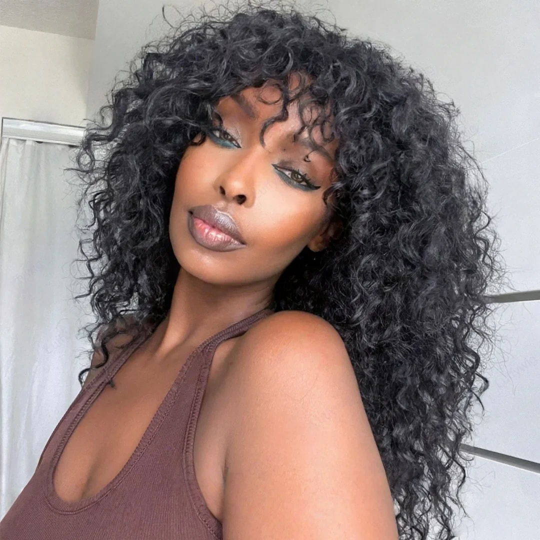 

180 Плотность Натуральный Черный Кудрявый Вьющийся Мягкий 26-дюймовый Длинный Бесклеевой Парик Фронта Шнурка Для Женщин Детские Волосы Предварительно Сорванные Термостойкие Ежедневно