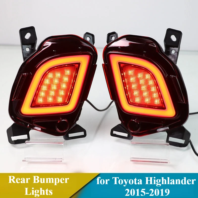 لتويوتا هايلاندر 2015 2016 2017 2018 2019 1 زوج LED المصد الخلفي أضواء الضباب مصباح عاكس الكبح الديناميكي بدوره مصباح إشارة