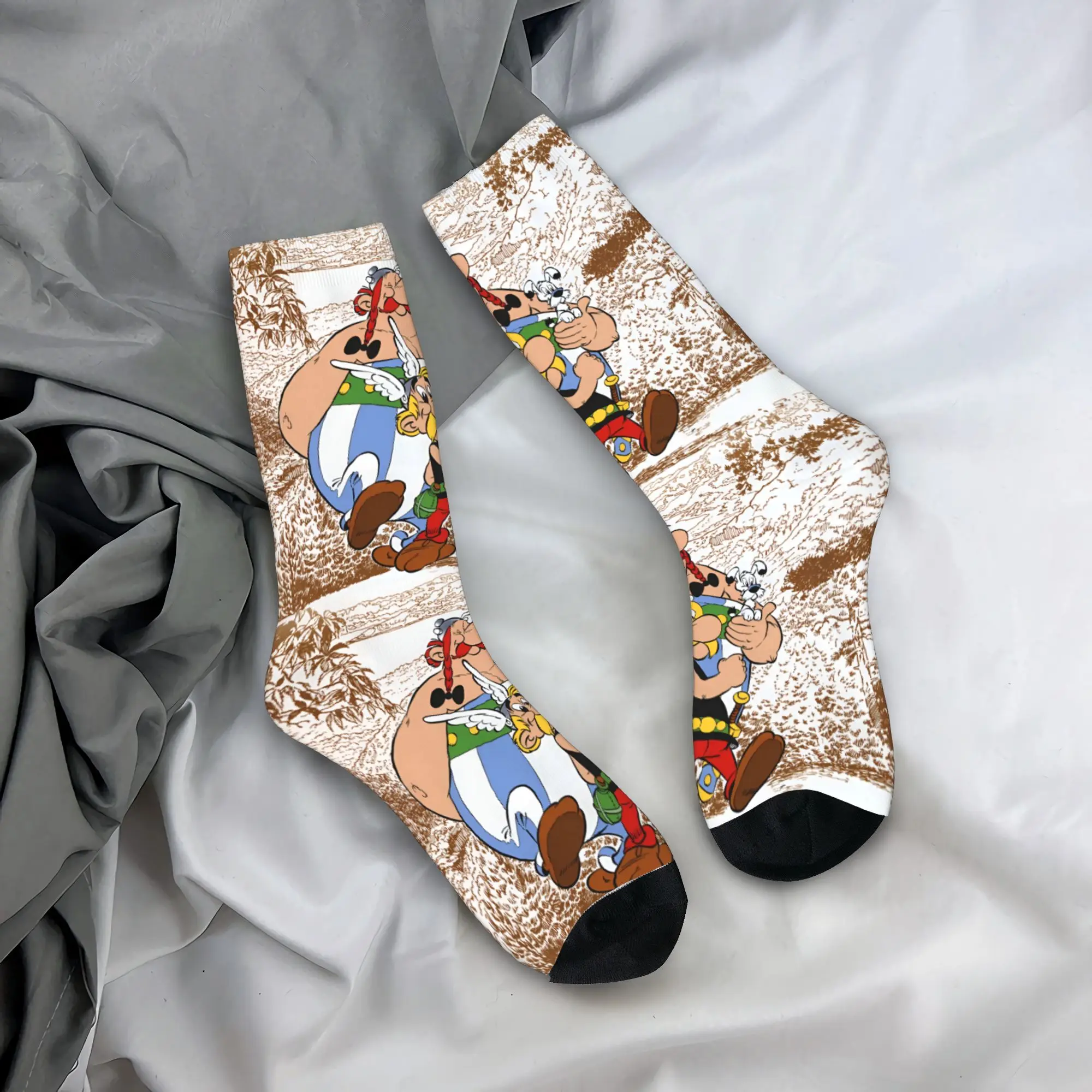 أزياء مخصصة مانغا A-Asterixed الرسوم المتحركة لعبة الجوارب النساء الرجال الدافئة 3D الطباعة جوارب كرة القدم الرياضية #3