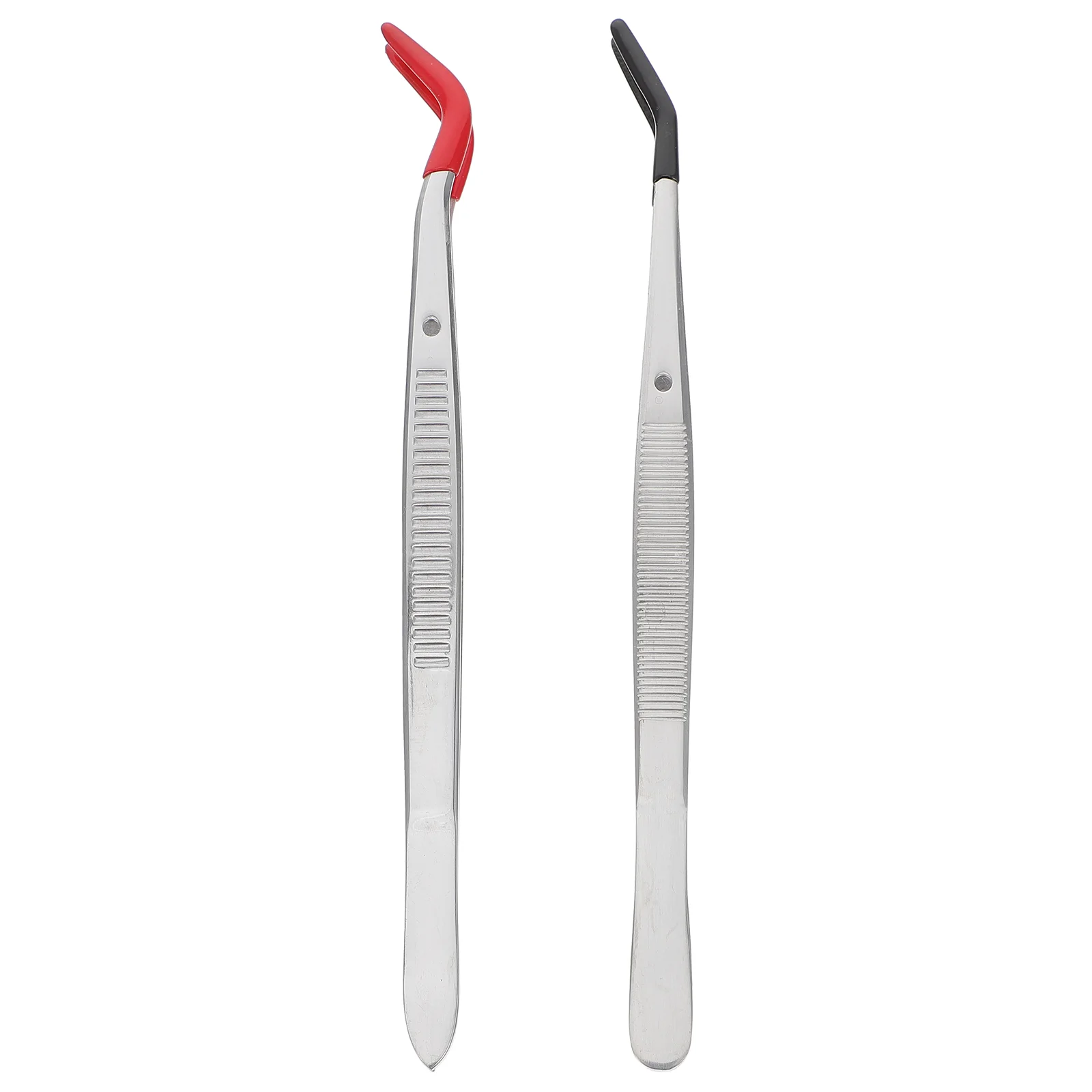 Imagem -03 - Pinças Stainless Steel Stamp Pinças Curvas Bent Pinças Ponta com Pontas de Borracha Precisão Não-magnética Pcs