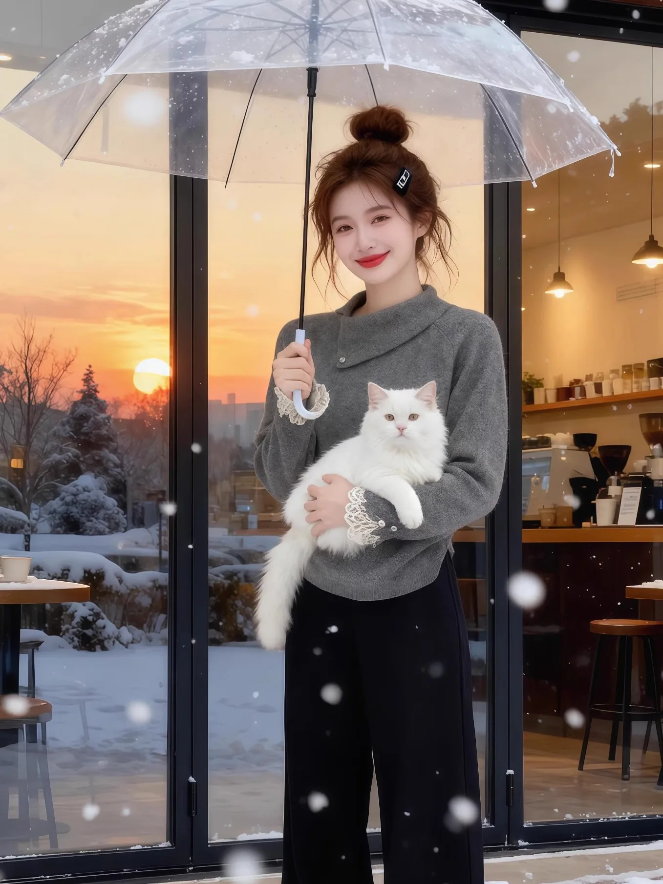 ay الدانتيل لصق المتضخم طاقم Ne سترة المرأة الخريف الشتاء جديد Sle كسول الراقية فضفاض ملابس داخلية قاعدة #3