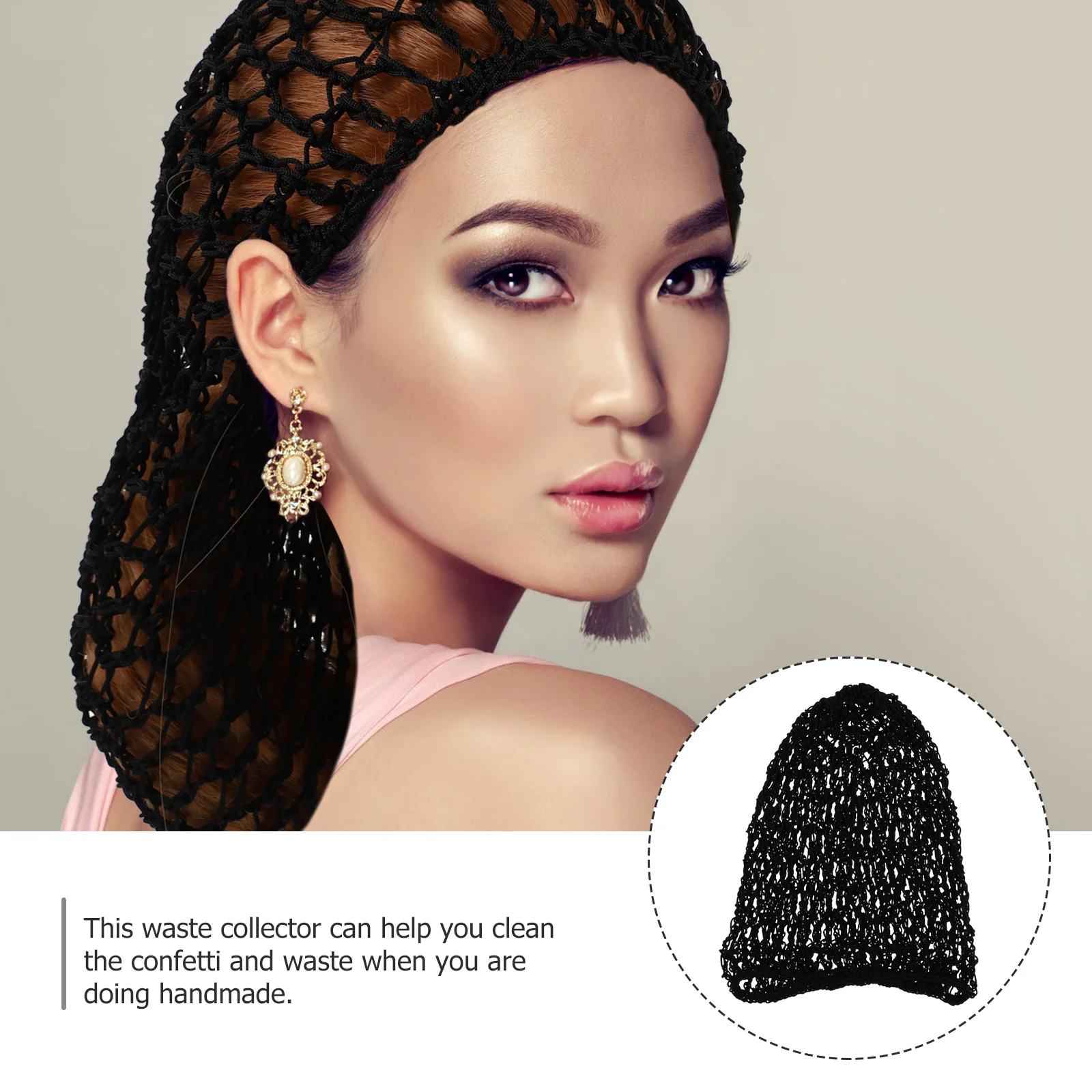 

3pcs Women Net Cap Mesh Sleep Hat Female Lady Female Hair Net Crochet Design Durable Polyester Bath Cap For Girls Ladies