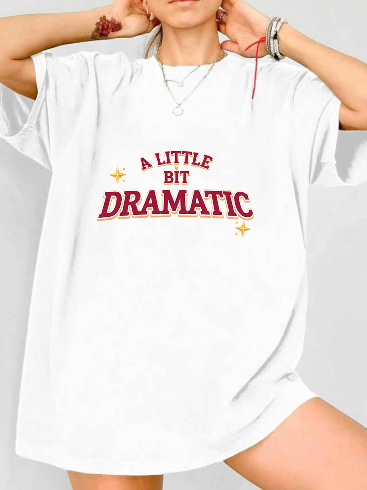 

【JYDX112330】Женская футболка больших размеров с английским принтом, круглым вырезом, летняя, повседневная, с короткими рукавами, в уличном стиле, универсальная.