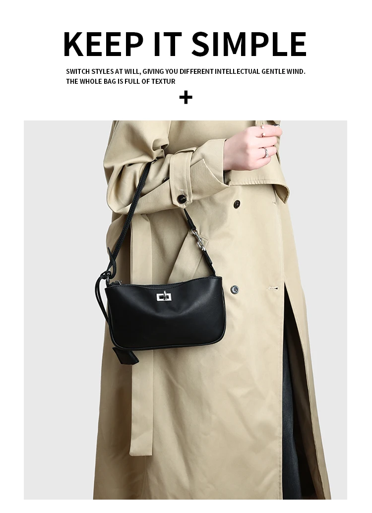 Luxuriöse Damen-Schultertasche aus Spaltleder - Klassische Paris Tote-Handtasche, Einfache Umhängetasche mit Metallschnalle – Detail 27