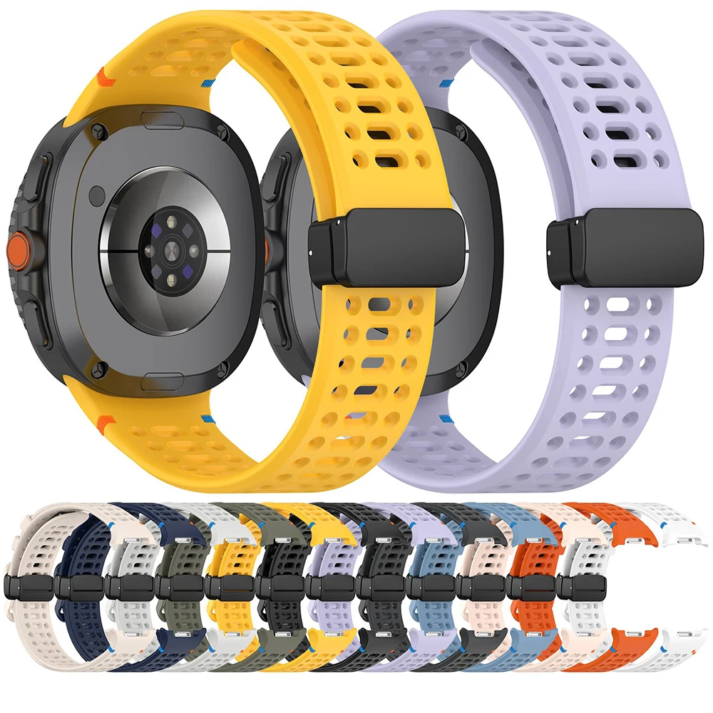 Fashion Magnetic Buckle Silicone Replacement Strap For Samsung Galaxy Watch 9 8 40mm 44mm 8 Classic 46mm Soft Comfort Women Men