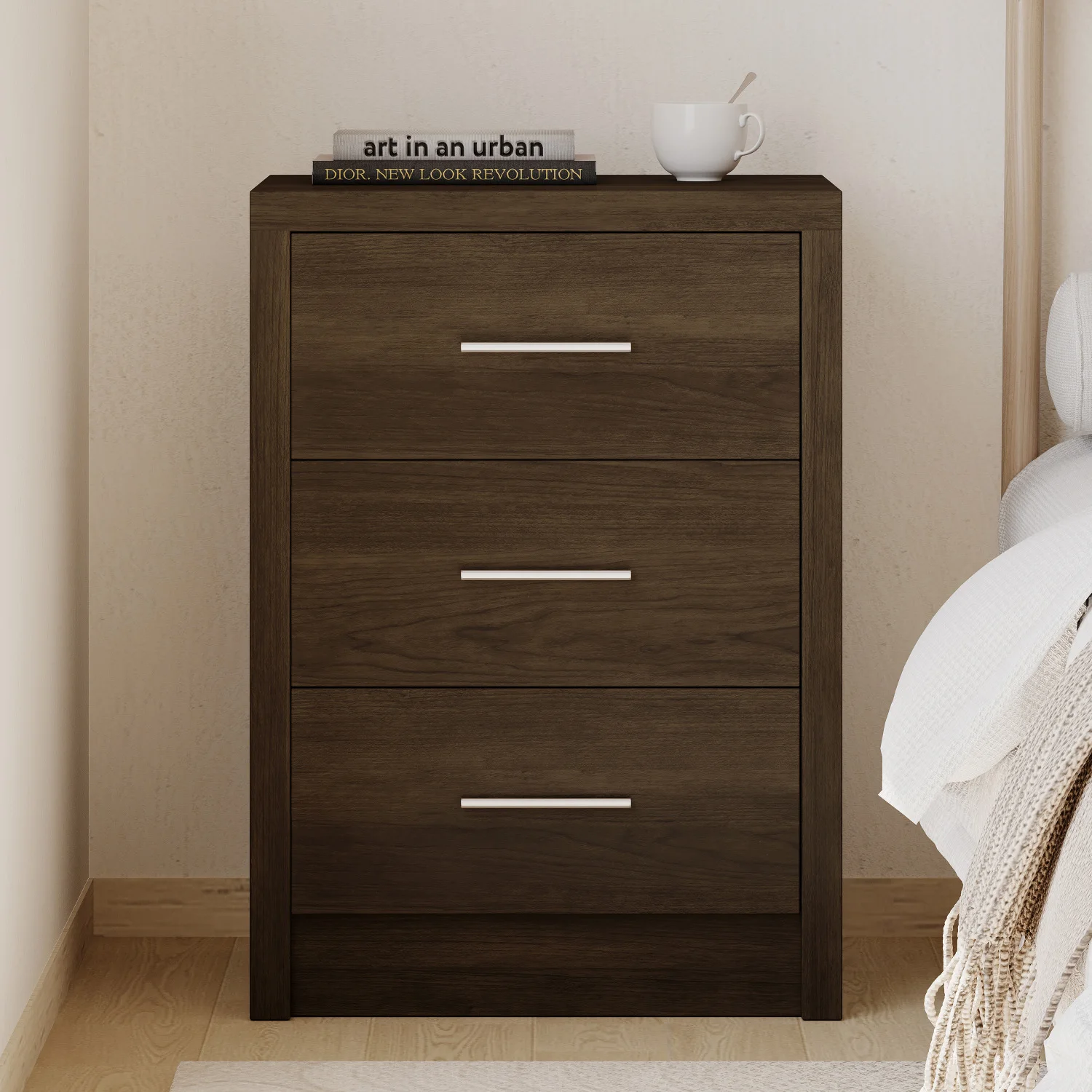 Bologna Bedroom 3-Drawer Chest - Modern Storage Solution for Bedroom