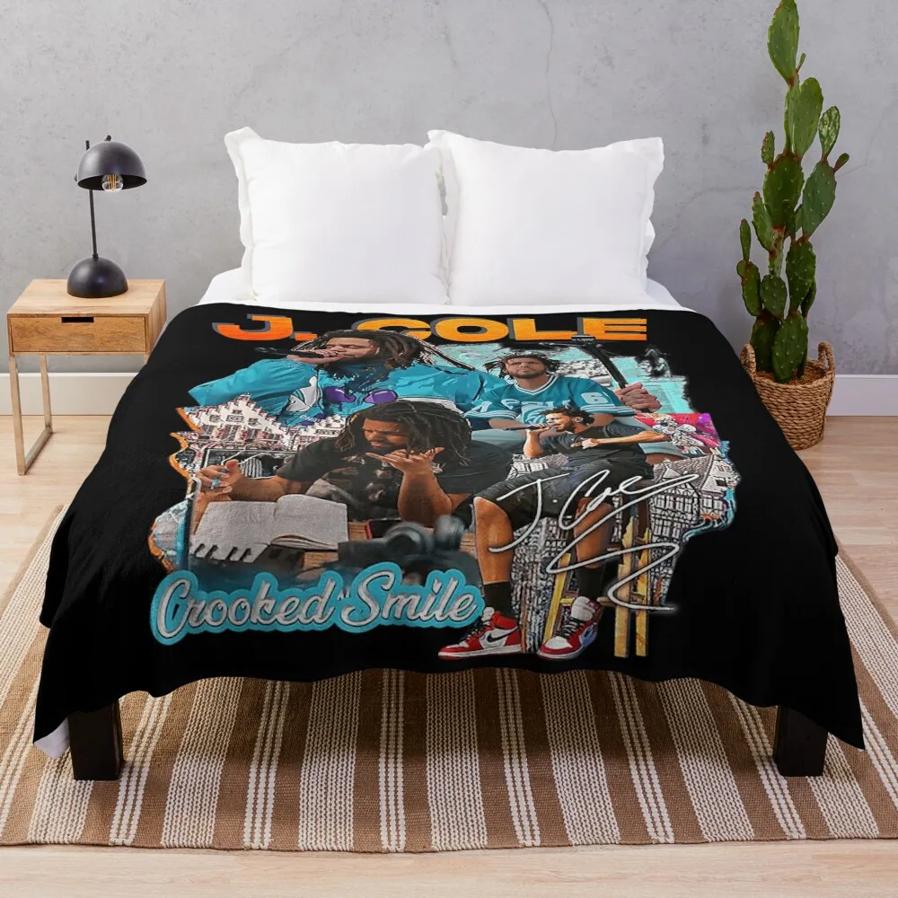 

J.Cole Tee For Men Women Rapper Retro Vintage Throw Blanket anime decorative Fashion Sofas Blankets