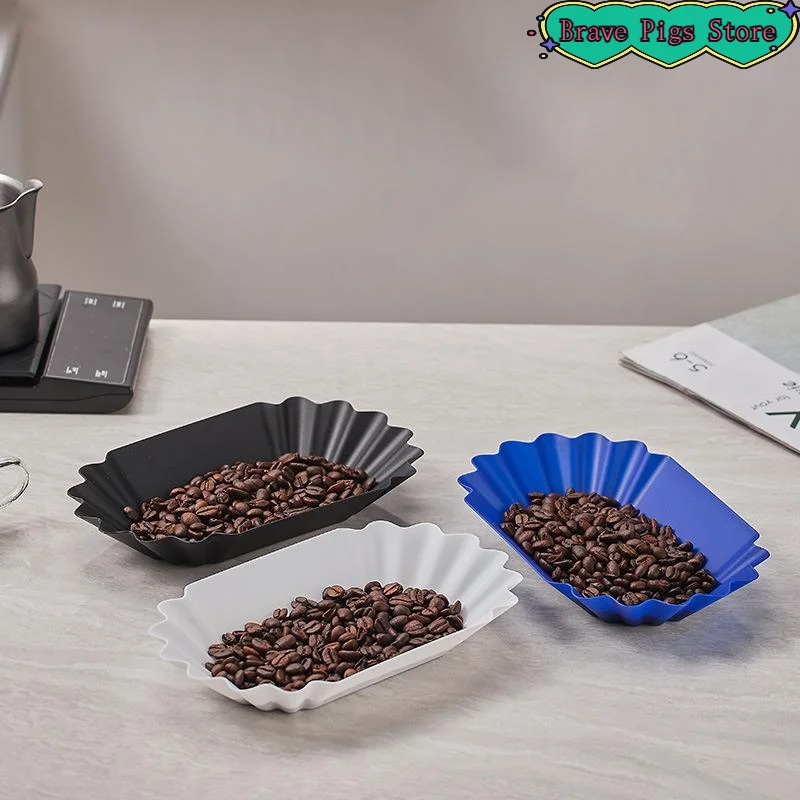 [HM]Plastic Reusable Sample Display Tray Coffee Bean Tray Oval Practical Snack Serving Tray Coffee Beans Display[HM]