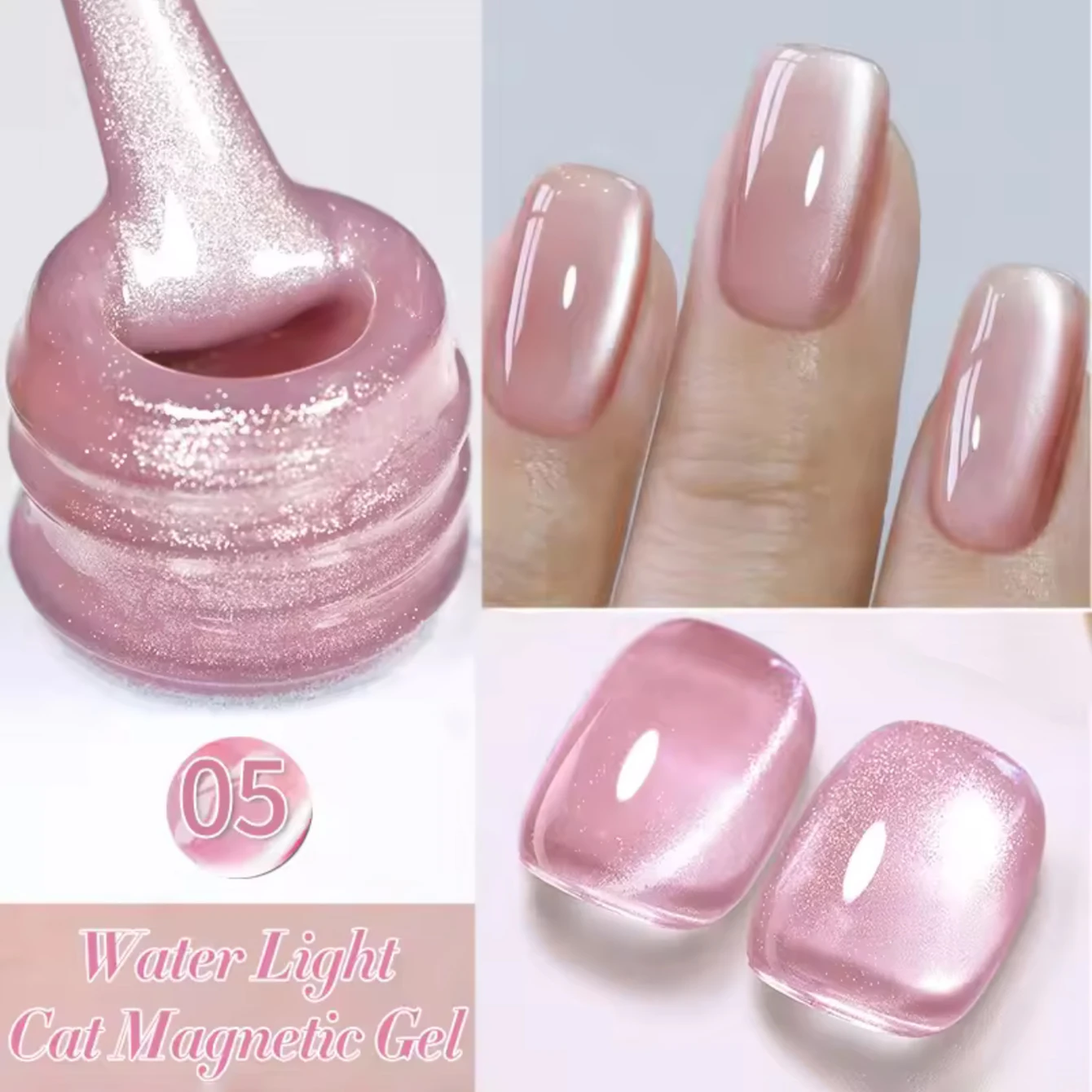 Tc 6 pçs explosão flash gelo transparente cor nude sem graindo gradual olho de gato fototerapia gel unha polonês cola exclusivo