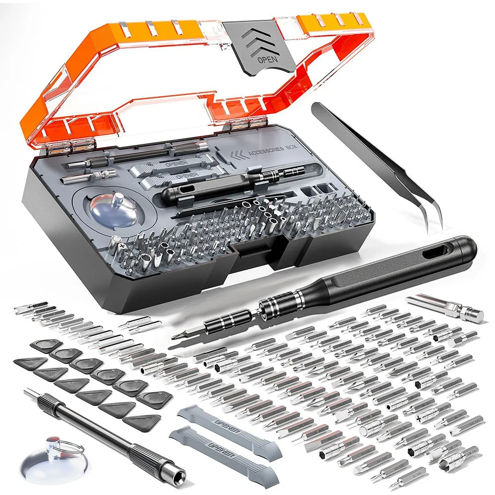 120 in 1 Electric Screwdriver Set Magnetic Storage Precision Handle Portable Power Tool Kits 5 Torque Repair Tool for Electronic