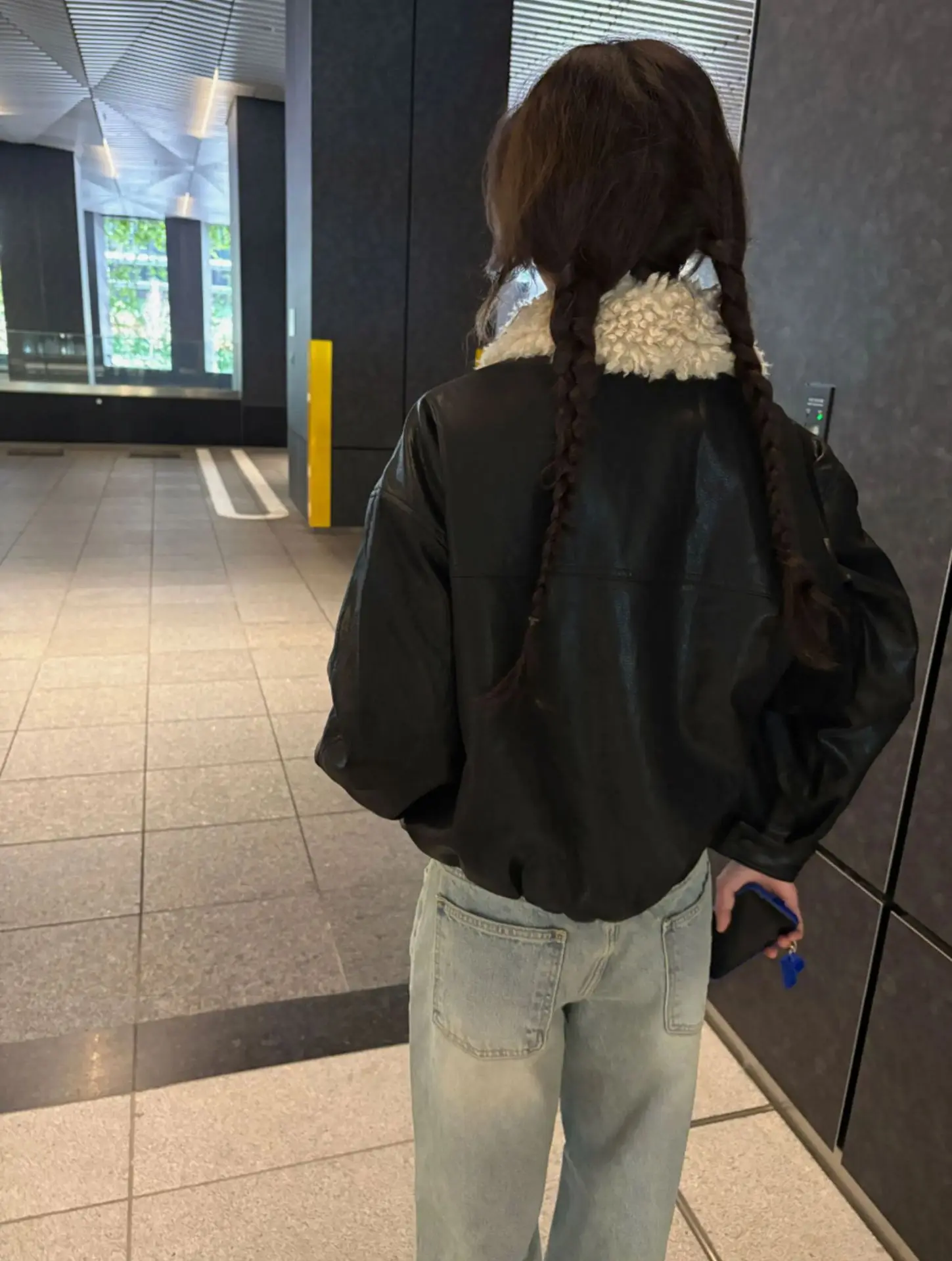   Inverno 2025 casaco feminino vôo jaet calor intercuído couro e pele ort outerwear commute sle solto ajuste