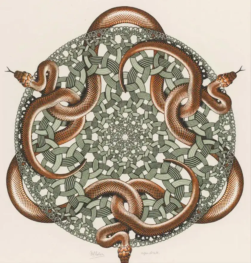Maurits Cornelis Escher Composition Eight Heads Maurits Cornelis Circle Day and Night POSTER Wall Art Home Decor painting