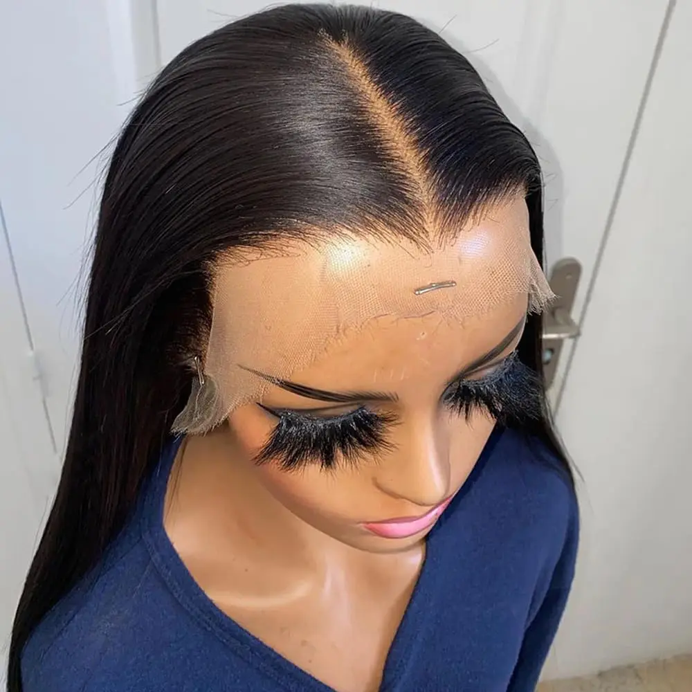 13X6 Lace Front Wigs Human Hair Bone Straight Glueless 42 Inch Human Hair Wig 13x4 Straight HD Lace Wig for Black Women Flawless Melt with Natural Baby Hair