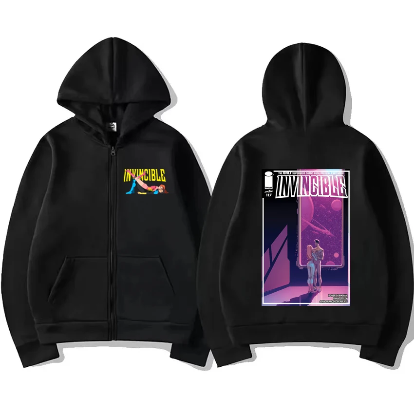 

Invincible Mark Grayson Atom Eve Love classic Zipper Hoodie 2025 Coat Men Women Oversized Streetwear Unisex Fleece Zip-up Jacket