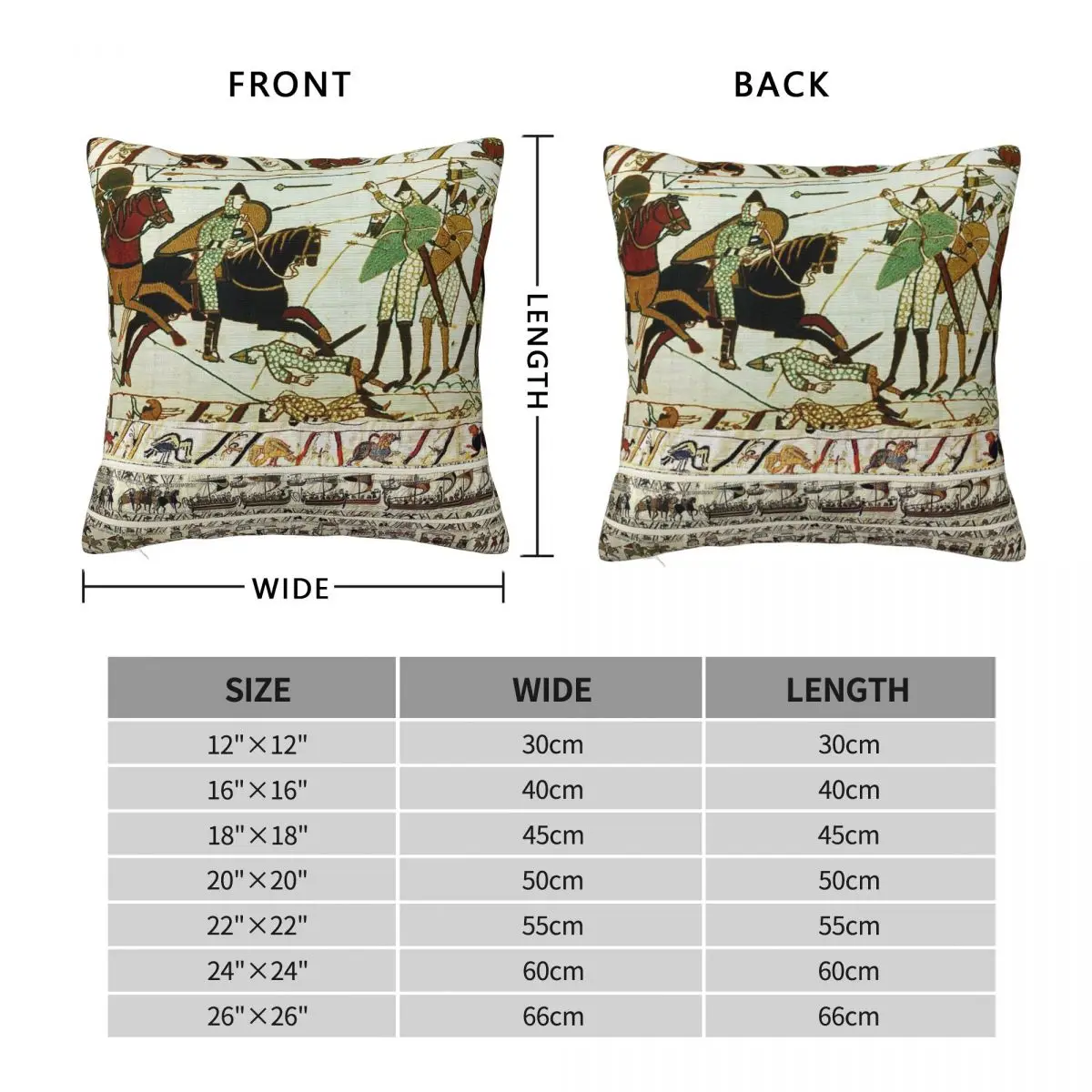 Bayeux Tapestry Battle Of Hastings Square Pillowcase Polyester Linen Velvet Creative Zip Decorative Room Cushion Cover 18