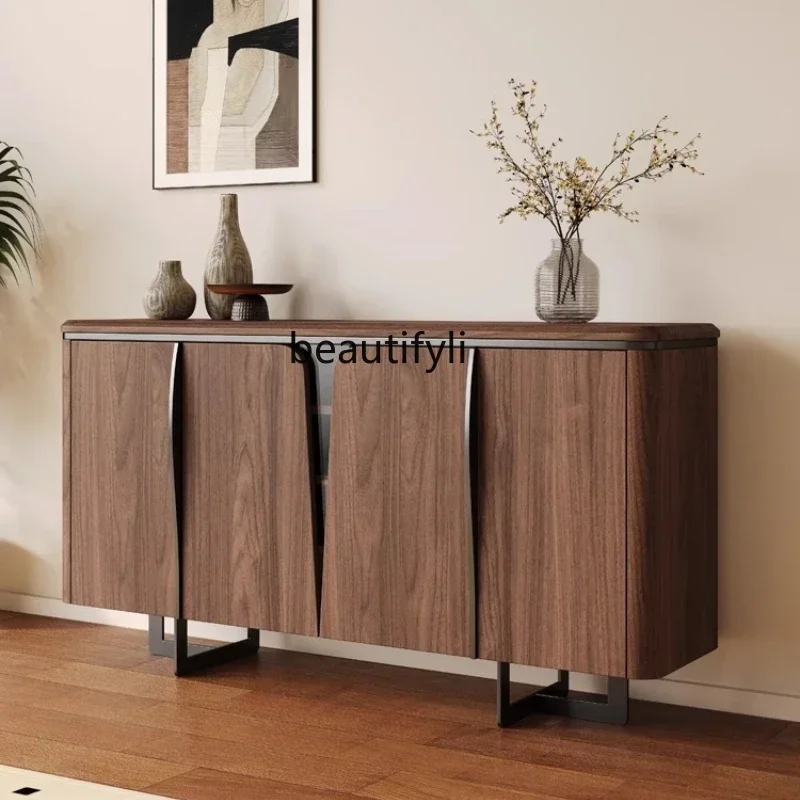 

cc182Italian light luxury walnut side cabinet, antique storage cabinet, entrance foyer locker R