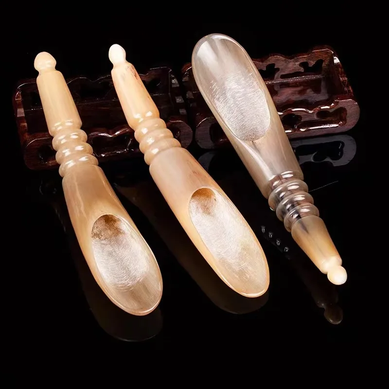 Factory Wholesale Natural White Yak Skull Tube for Scrapping Therapy Large Massage Board Tea Spoon Sole Manual Acupuncture Pen U