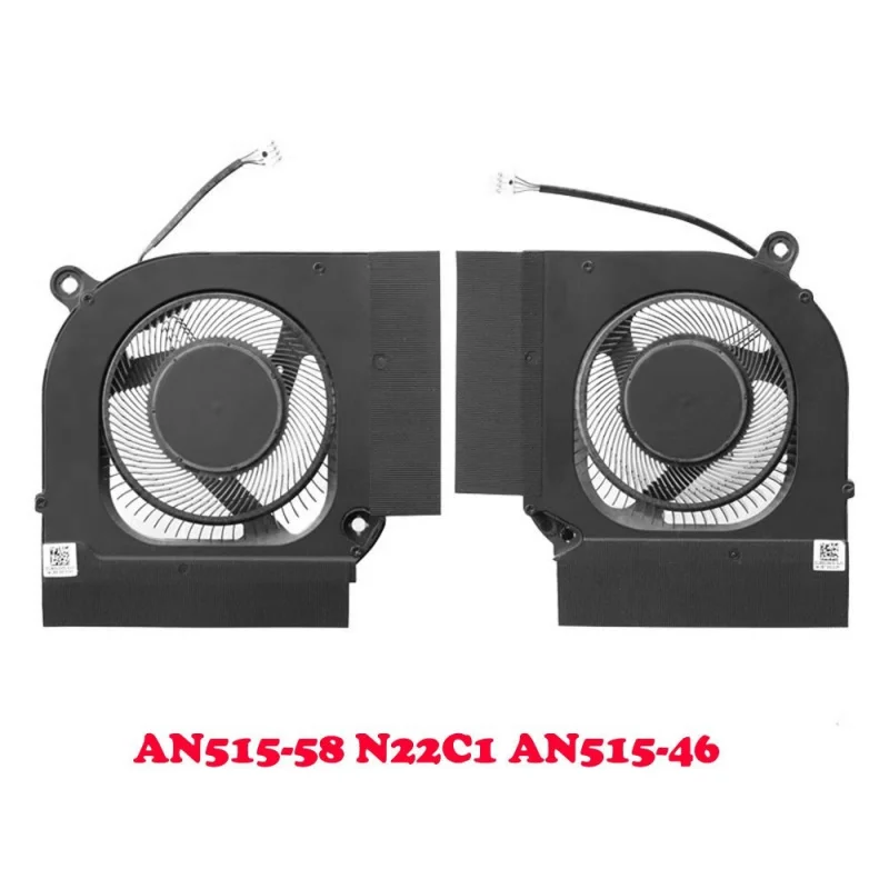 f   Laptop CPU GPU FAN For ACER Nitro 5 N22C1 AN515-58 DC12V 1.00A 4PIN Black New
