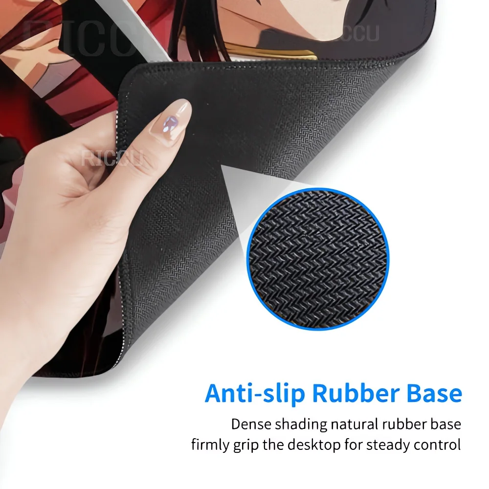 Japan Anime Figure Bleach Mouse Pad Large Desk Accessories Desk Pad Rubber Base Edge Mousepad Non-Slip Mousepad for Office view 6