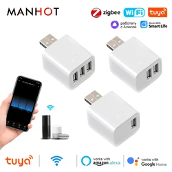 Tuya 5V WiFi/Zigbee Mini USB Power Adaptor Smart Home Micro 1 2 3 USB Adaptor Mobile Phone Charger Works With Alexa Google Alice