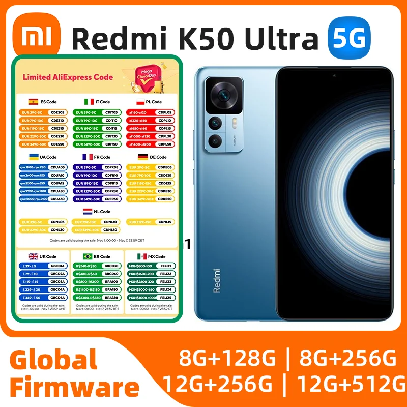 Xiaomi-Smartphone Redmi K50 Ultra 5G, Snapdragon 8 Plus Gen 1, Carregador 120W, Bateria 5000mAh, Câmera 108MP, Rom chinês, Telefone usado