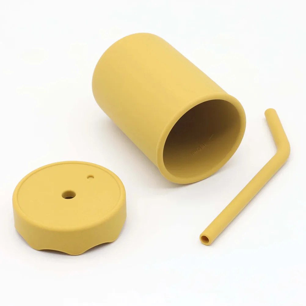 

Детская силиконовая тренировочная чашка с крышкой и трубочкой, безопасная, устойчивая, удобная для самостоятельного питья