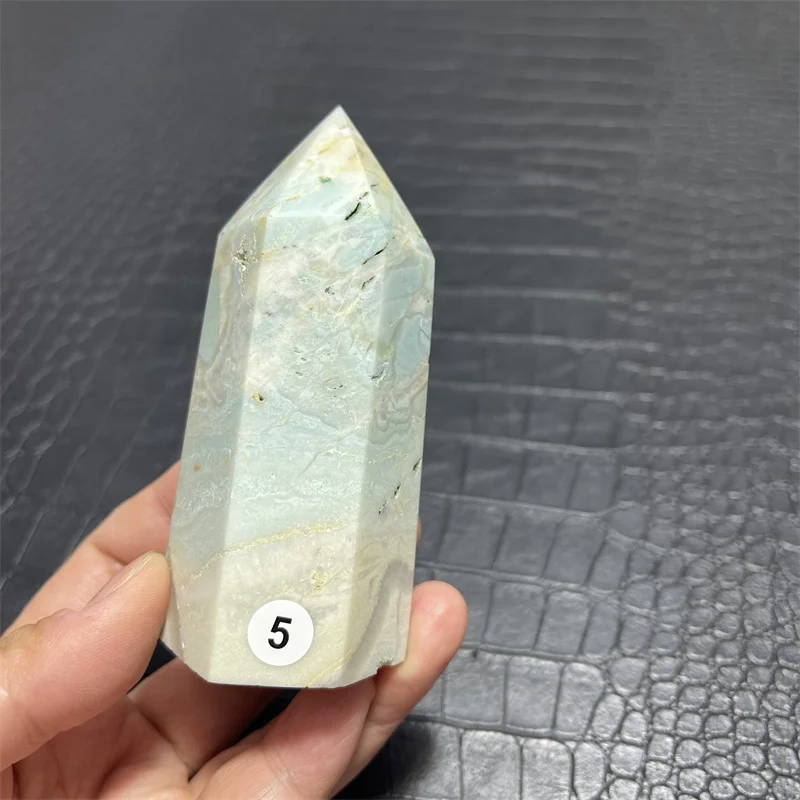 Natural Blue Amazonite Quartz Tower Crystals Point Sky Blue Crystals Wand Crystal Healing Stone