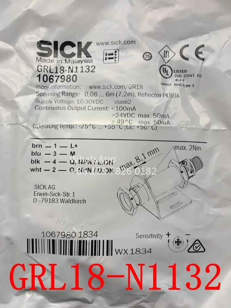 

Новый оригинальный фотоэлектрический датчик SICK GRL18-N1132 GRL18-P1132