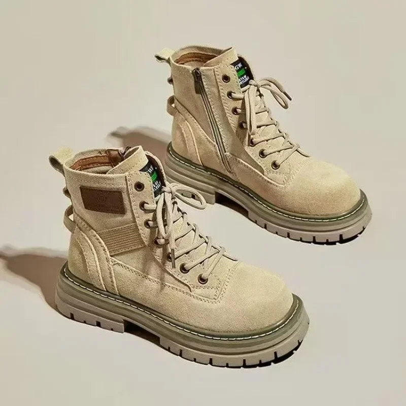 Women\'s Ankle Boots Elegant With Medium Heels Winter 2025 Female Short Shoes Round Toe Booties Comfortable Trend Designer Luxury