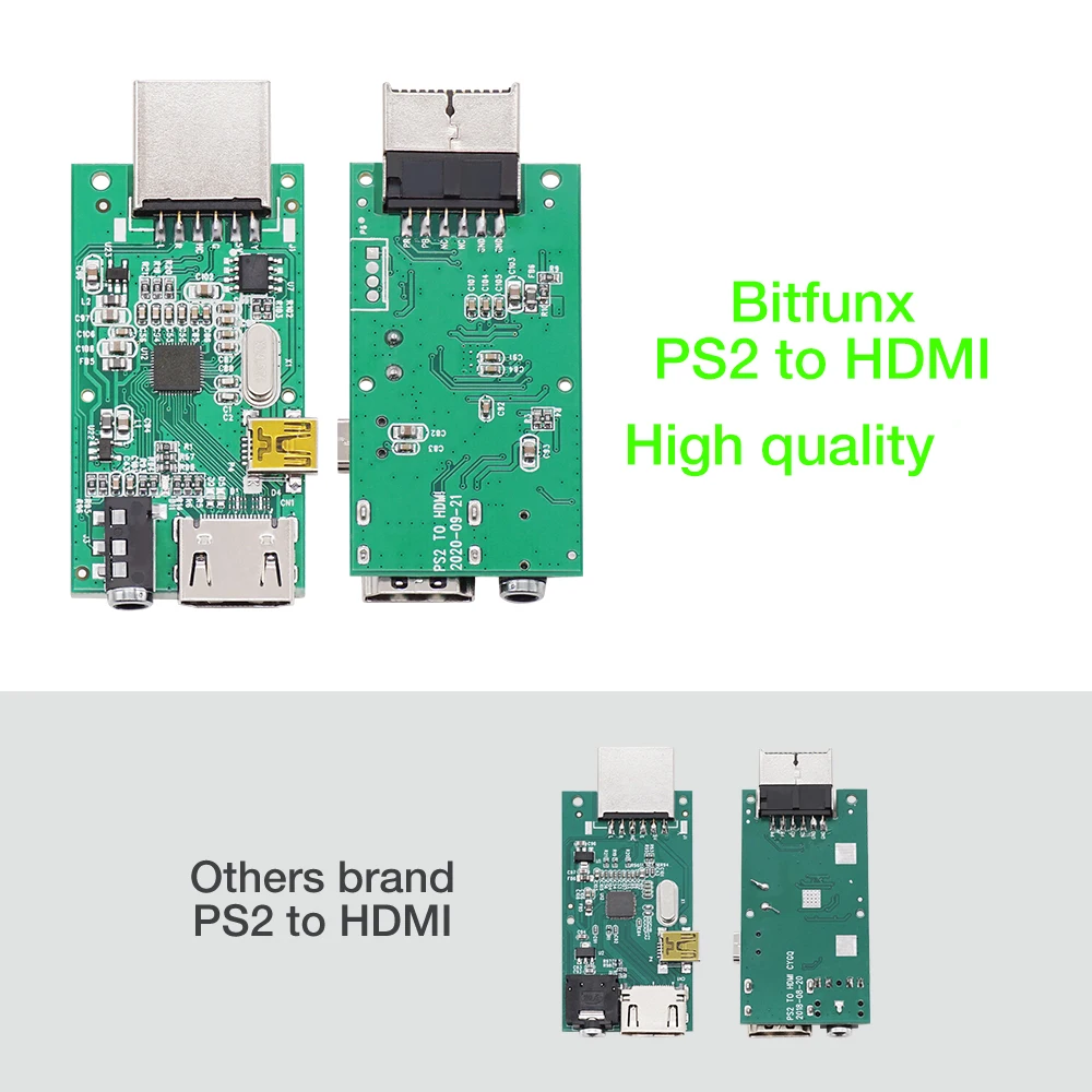 Bitfunx-adaptador HDMI compatible con 480i/480p/576i, convertidor de Audio y vídeo con salida de Audio, compatible con todos los modos de visualización de PS2