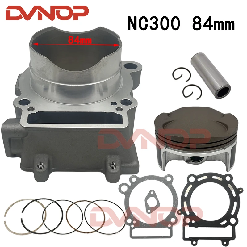 Kit de juntas de anillo de pistón de bloque de cilindro de gran cilindro de 84mm, juego de cilindro de aire para piezas de motor ZONGSHEN NC300S de doble árbol de levas ZS182MN