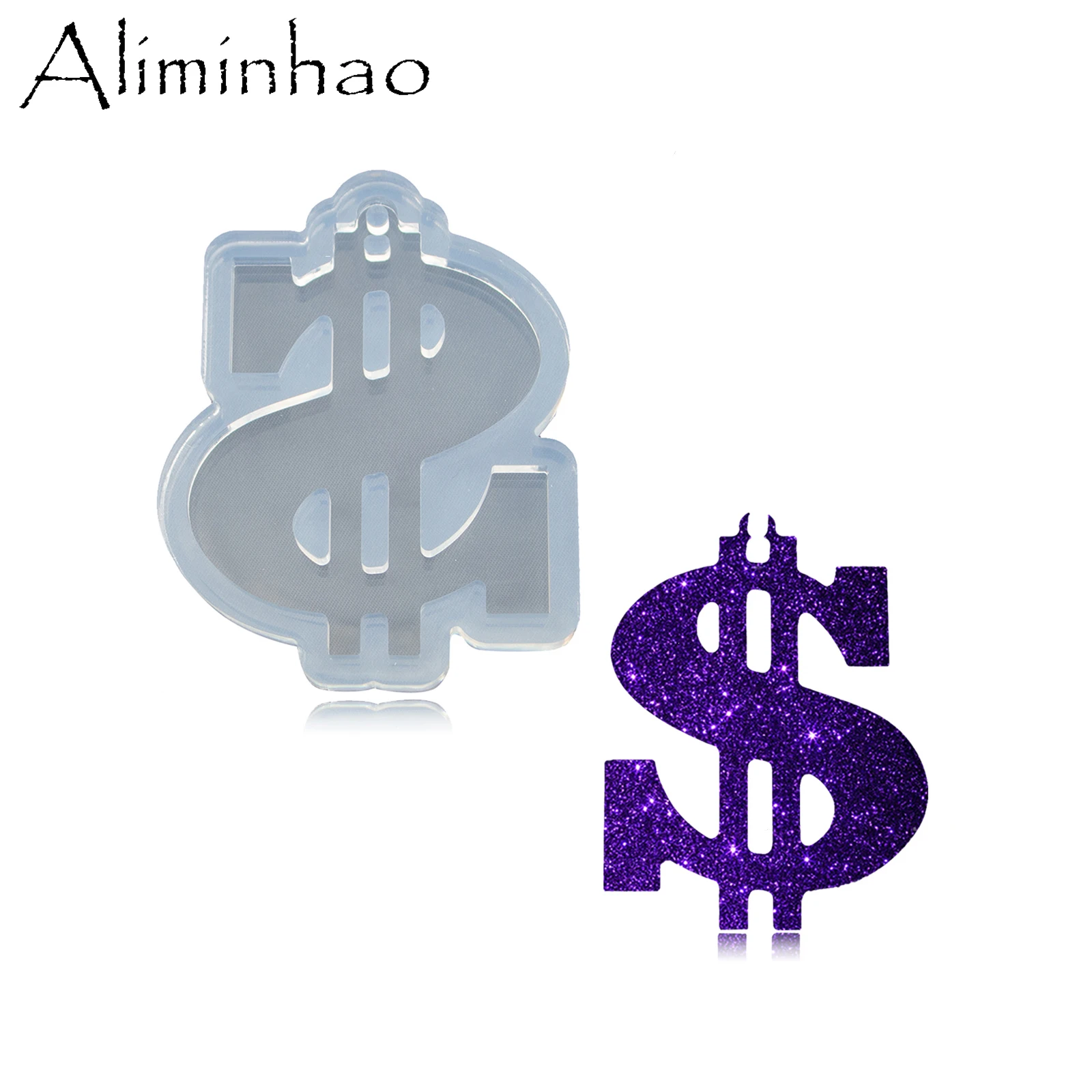 Dólar Logotipo Resina Epóxi Mold, DIY Chaveiro, Silicone Moldes, Comestíveis Doces Polímero Argila Chocolate Fondant Bolo, DY1750