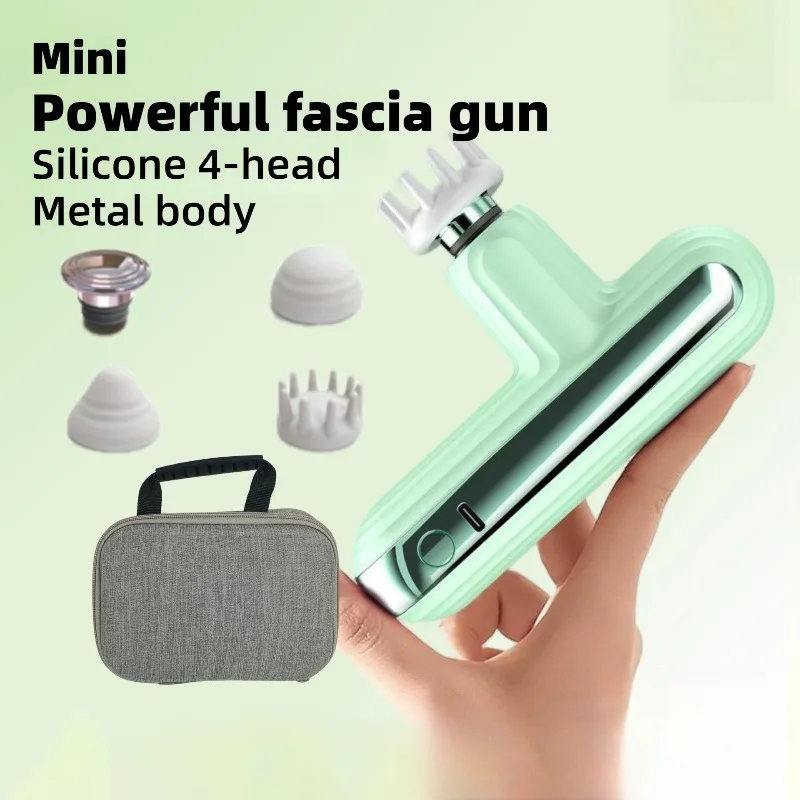 Silicone Mini Fascia Machine Gun Professional Powerful Portable Adjustable Silent Fascia Gun Electric Vibration Masage Tools