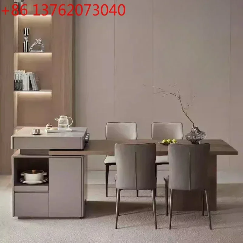 240 270 cm Minimalist Modern Multifunctional Storage Rock Slab Advanced Island Table Household Retractable Dining Room Furniture