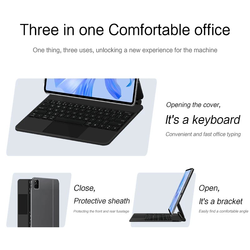 Touchpad Backlit Magic Keyboard For Huawei MatePad Pro 12.6 inch WGR-W09 WGR-W19 AN19 Tablet Smart Case Keyboard Spanish Russian