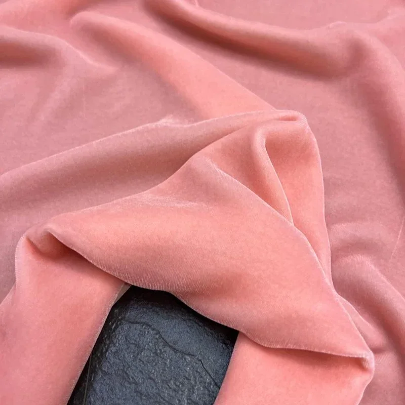 Silk Rayon Velvet Fabric for Black Clothing Cheongsam Dress Solid Color 38Colors 114/140CM Wide DIY Autumn Winter Material R1206