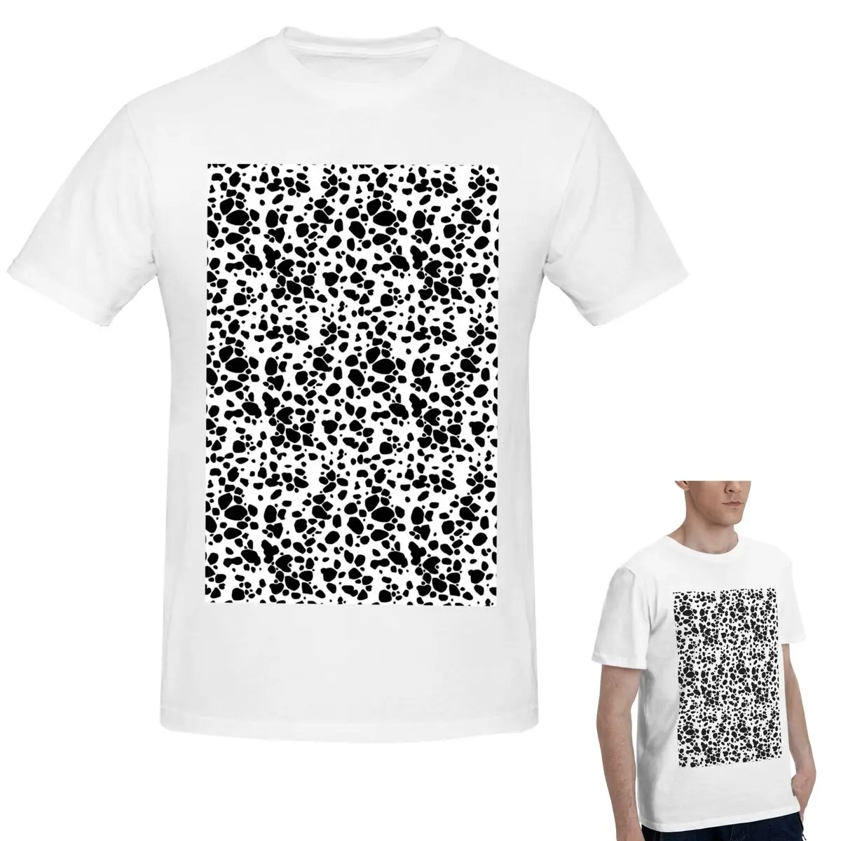 

Футболка с принтом собаки далматина из 100% хлопка, мужская классическая футболка большого размера, мужские летние рубашки с круглым вырезом, топы S-6XL