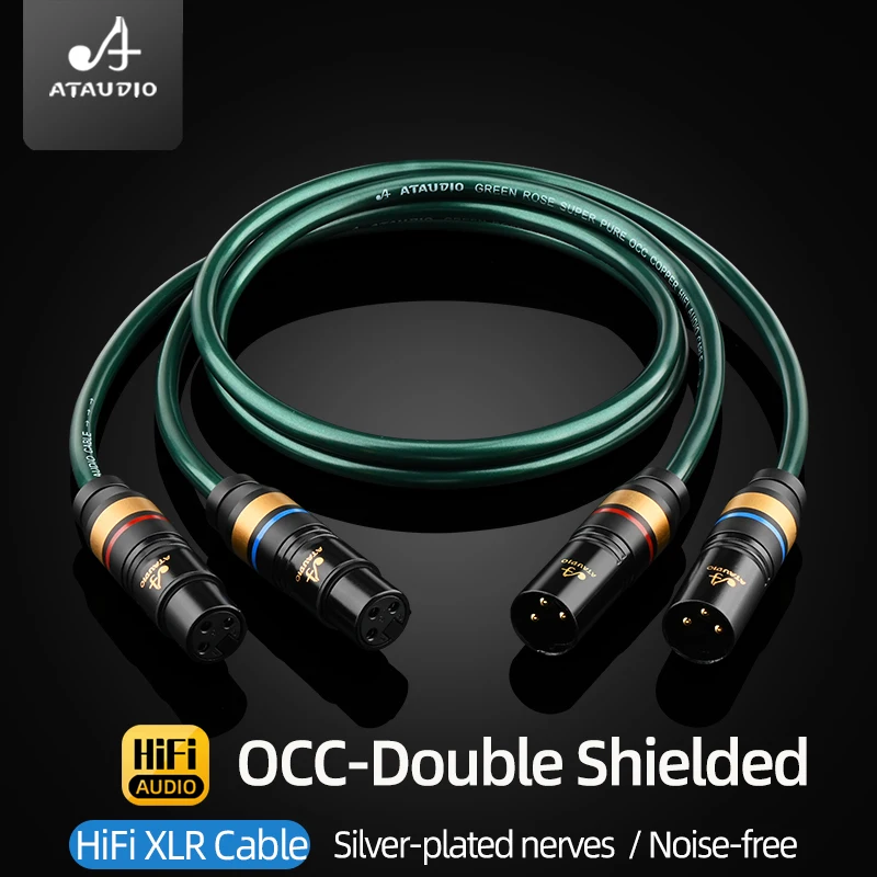 HiFi XLR Audio Cable New Upgrade OCC Plated Silver Double Shielding 2XLR Male/Female for Mixer Microphone
