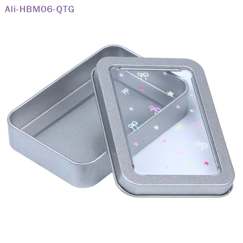 2PCS/5PCS Colorful Star Earring Storage Tin Box Four Leaf Clover Design Simple Desktop Organizer Small Card Badge Storage Box